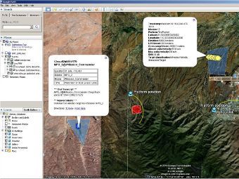 Информационные метки БПЛА в Google Earth. Изображение с сайта army.mil